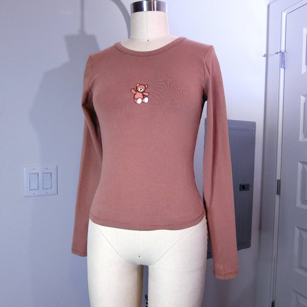 Aeropostale Seriously Soft Brown Teddy Bear Long Sleeve Top Size M